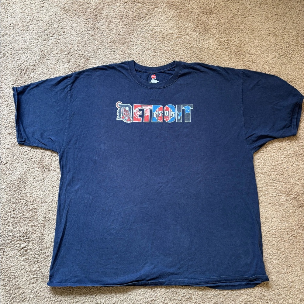 Navy Blue Detroit Graphic T-Shirt